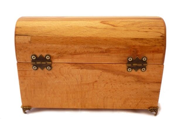 Very Nice Curved Beechwood Chest Aged Look