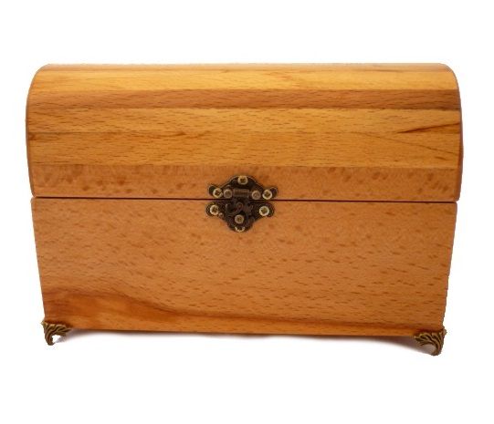 Very Nice Curved Beechwood Chest Aged Look