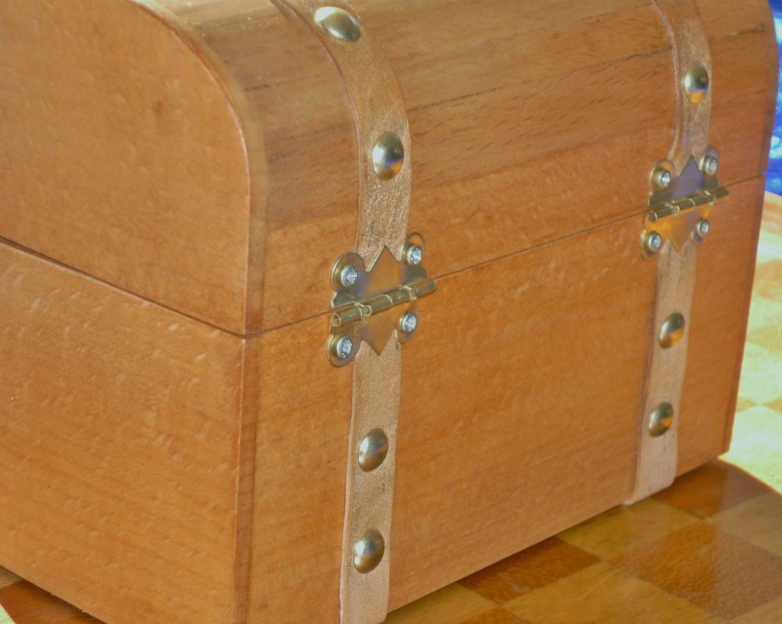 Very Nice Curved Chest In Gold Beech Wood 