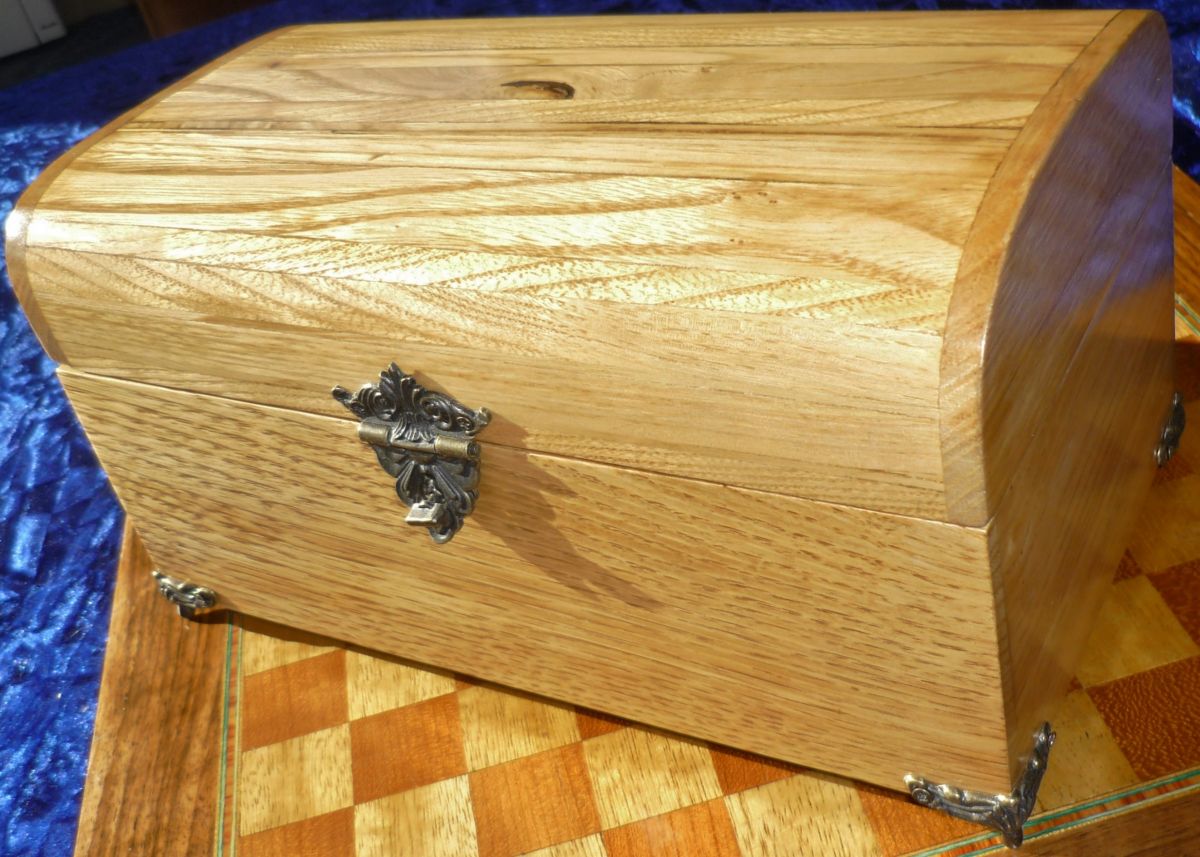 Very Nice Arched Chestnut Wooden Chest From Pyrenees 