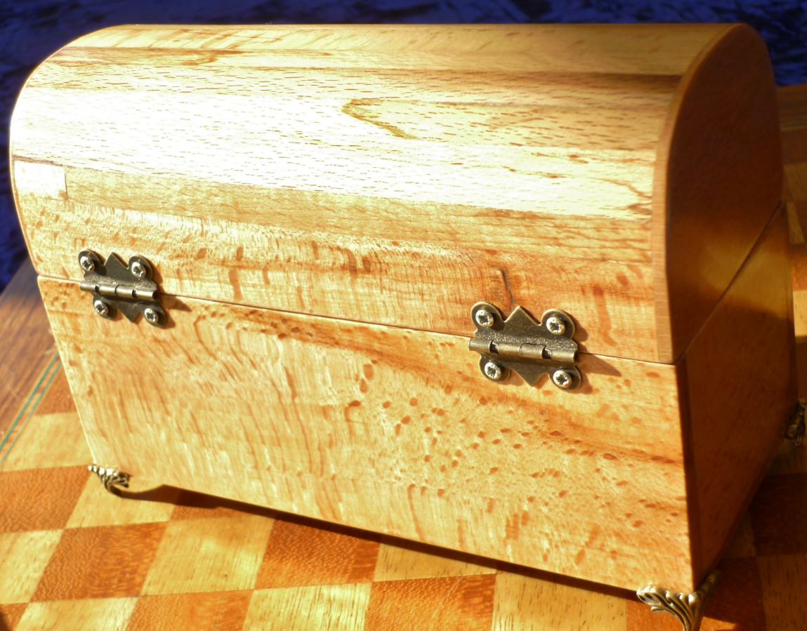 Very Nice Curved Beechwood Chest Aged Look
