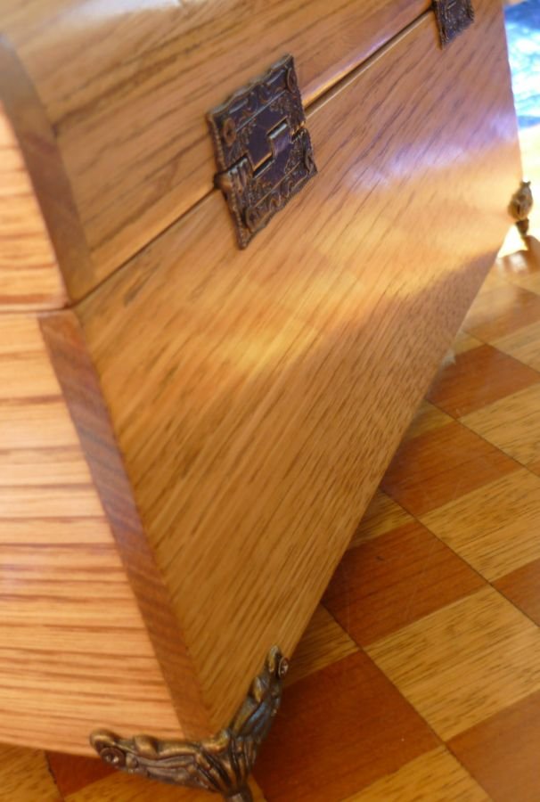 Very Nice Arched Chestnut Wooden Chest From Pyrenees 