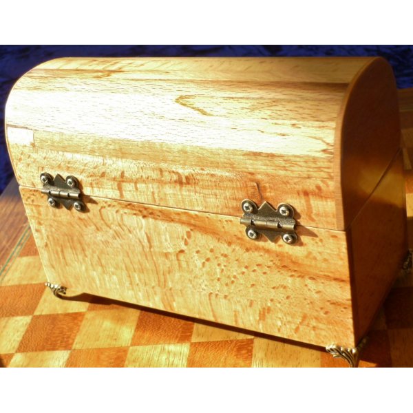 Very Nice Curved Beechwood Chest Aged Look