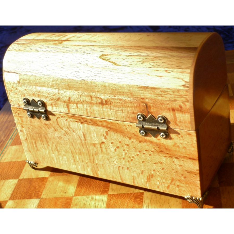 Very Nice Curved Beechwood Chest Aged Look