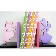 Modern 'Happy Fairies' bookend, made of wood