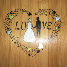 Sign 'Married' table posed 15x15 cm