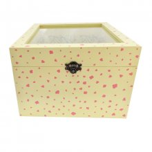 Wooden box and its glass lid. Model : yellow sakura
