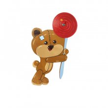 Clock "teddy bear and candy" mdf child