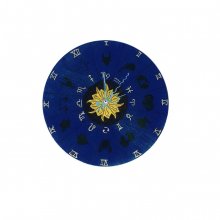 Round wooden wall clock model "horoscope 