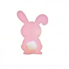 Wall or door sign in wood model: pink rabbit wool pompon tail 29x20 cm girl