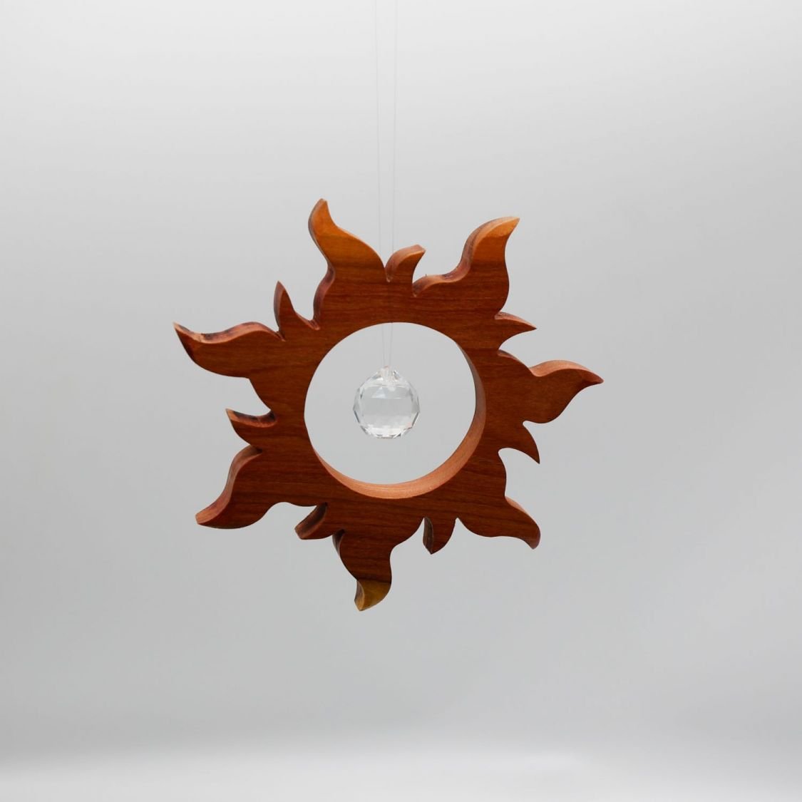 Noble Wood Suncatcher to hang with crystal sphere