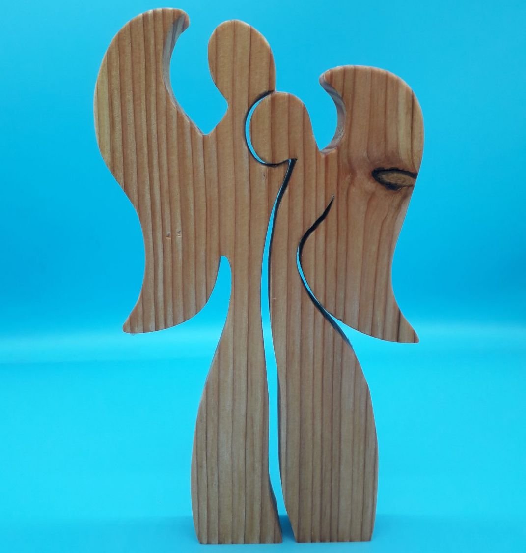 Couple of 2 angels embracing