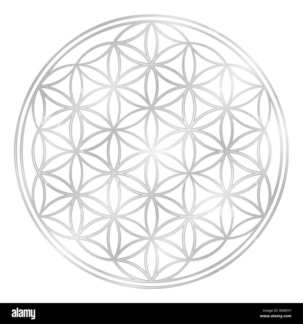 Flower of life in cut wood