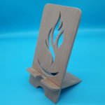 Vertical cell phone holder with flame pattern