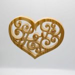 Openwork heart with the word LOVE cut out