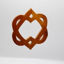 Set of 2 crossed hearts in cut wood