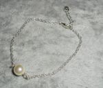 925 silver bracelet with ecru cultured pearl