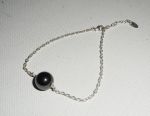 925 silver bracelet with hematite pearl on silver chain