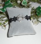 Original bracelet with anchor and black lace