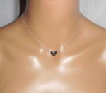 Hematite stone heart pendant on 925 silver chain