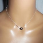 Hematite stone pendant on 925 silver chain