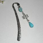 Bookmark with silver dragon and skull in turquenite stones