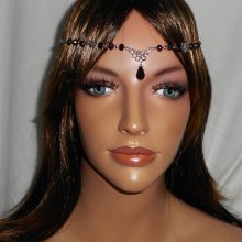 2 in 1 purple bohemian crystal tiara with floral design