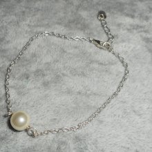 925 silver bracelet with ecru cultured pearl