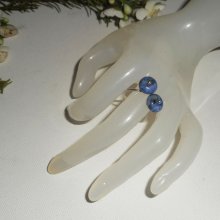 Original 925 silver ring with flowers and blue sodalite stones