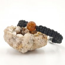 Woven rope bracelet with brown agate