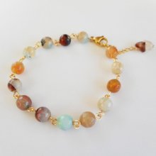 Bracelet with faceted multicolored Agate stones