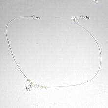925 silver choker necklace with anchor and crystal beads