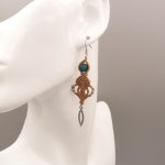 Light beige micro-macramé earrings