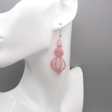 Light pink micro-macramé earrings