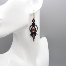 Black micro-macramé earrings