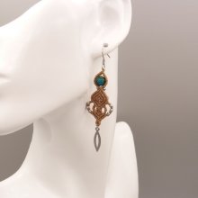 Light beige micro-macramé earrings