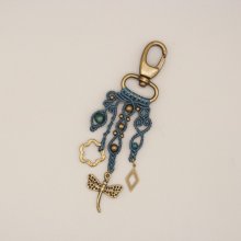 Bag jewel with key ring carabiner unique piece