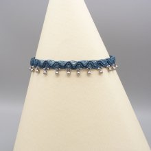 Duck blue micro macramé anklet