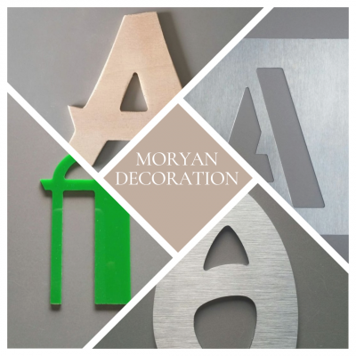 Decorative letters in wood or metal, door names, supports to decorate 