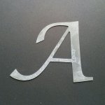 Zinc letter sign LUCIDA CALLIGRAPHY