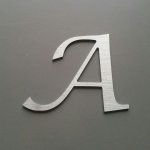 Brushed metal letter LUCIDA CALLIGRAPHY