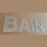 Zinc decorative letter BAIN 10 cm