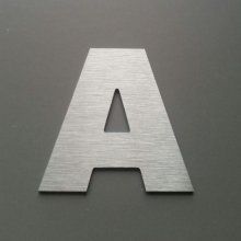 Brushed metal letter ARIAL BLACK