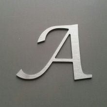 Brushed metal letter LUCIDA CALLIGRAPHY