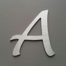 Brushed metal letter LUCIDA HANDWRITING