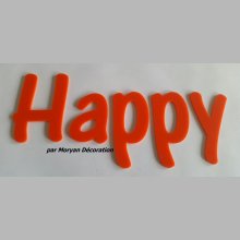 Happy deco letter in plexi , height 30 cm