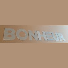 Zinc decorative letter BONHEUR 10 cm