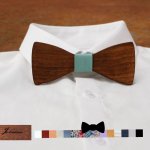 Walnut wood bow tie to personalize made in France