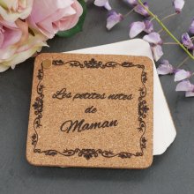 Engraved cork notepad personalized gift 