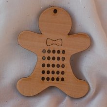 Wooden Christmas cookie man to embroider and decorate yourself 